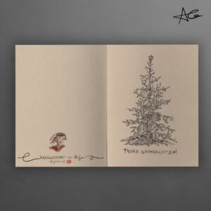 Simple handgezeichnete Christbaum weihnachtskarte