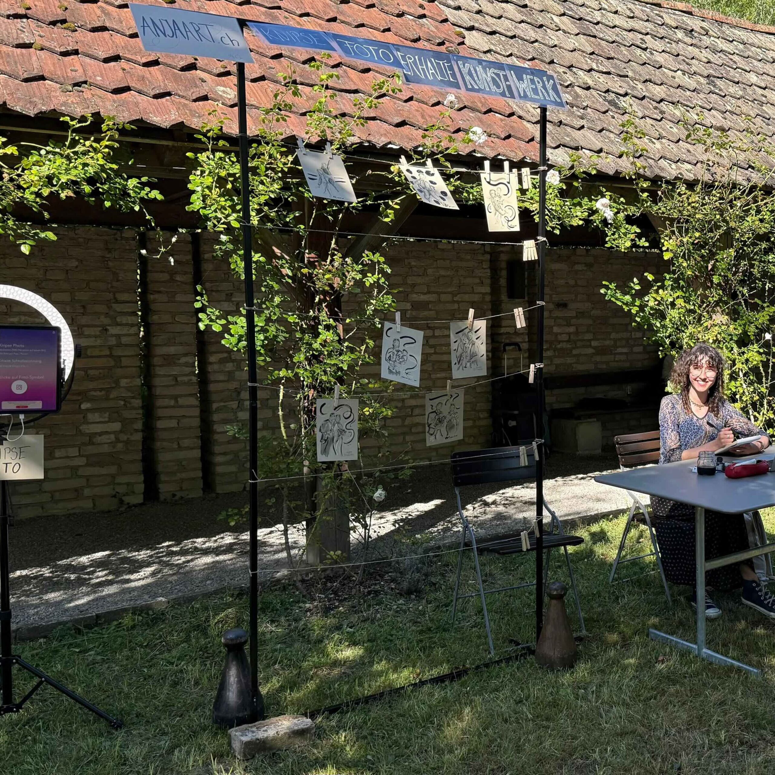 Schnellzeichnerin Anja an Hochzeit im Thurgau