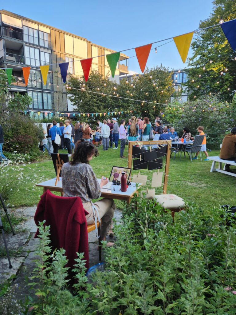 Schnellzeichnerin an Quartierfest